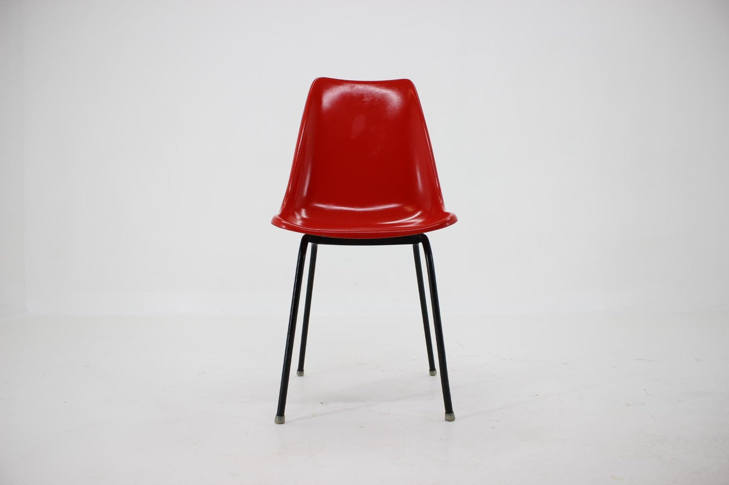 Red Fiberglass Dining or Desk Chair, Czechoslovakia, 1960s