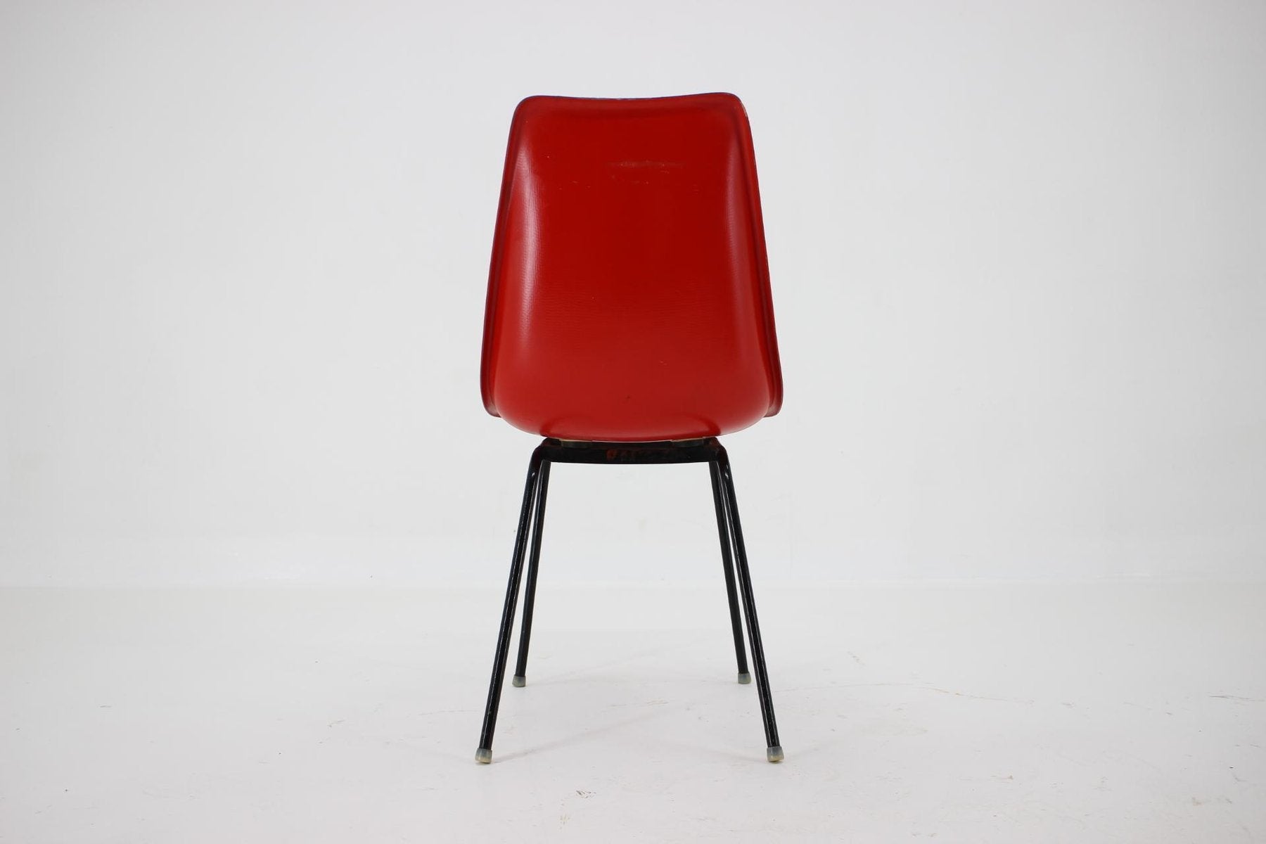 Red Fiberglass Dining or Desk Chair, Czechoslovakia, 1960s