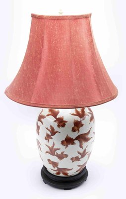 Red Fish Lamps, Half of 20th Century, Set of 2-ZCI-996218