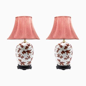 Red Fish Lamps, Half of 20th Century, Set of 2-ZCI-996218