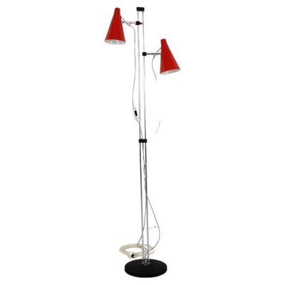 Red Floor Lamp attributed to Lidokov, 1960s-TZ-1398624