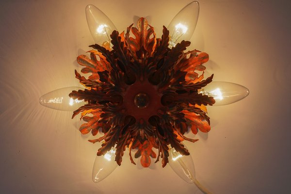 Red Florentine Ceiling Lamp by Banci Firenze, 1960s-KQB-1750111