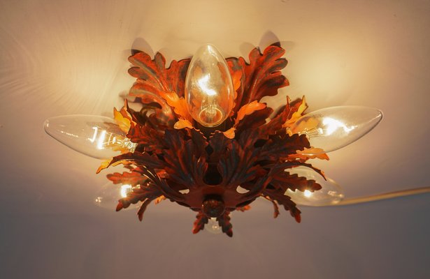 Red Florentine Ceiling Lamp by Banci Firenze, 1960s-KQB-1750111