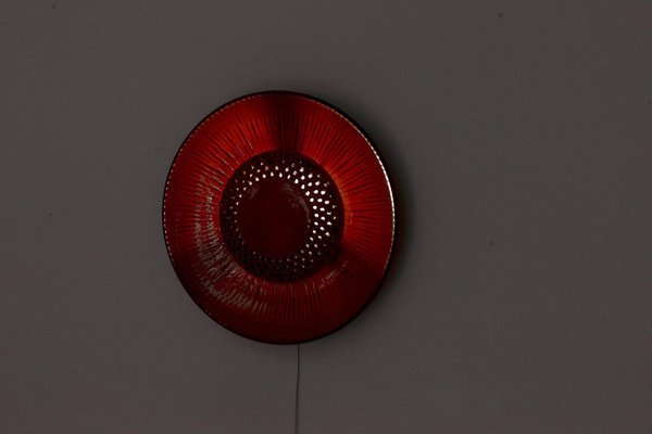 Red Flower Wall Lamp in Ceramics, 1960s-SFD-1236181