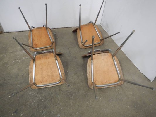 Red Formic Chairs Set, 1970s, Set of 4-WWQ-1109656