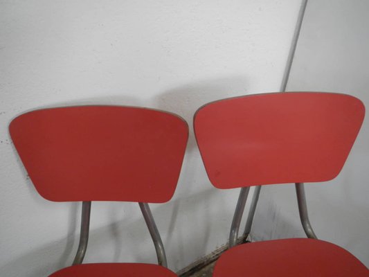 Red Formic Chairs Set, 1970s, Set of 4-WWQ-1109656