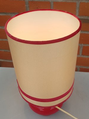 Red Glass Base Table Lamps, 1960s, Set of 2-QDP-1371762