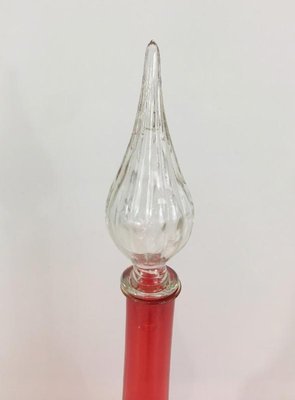 Red Glass Design Bottle, 1970s-BA-658701