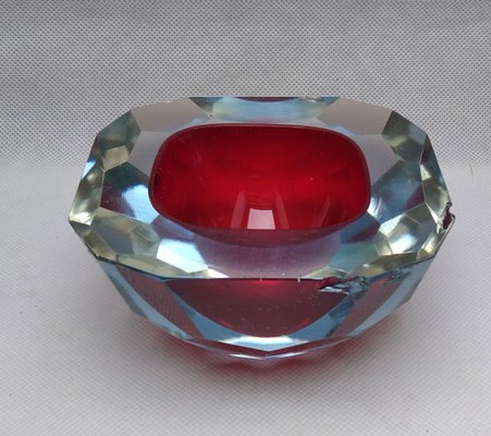 Red Glass Faceted Bowl with Diamond Cut from Mandruzzo Mandruzzato-LCV-1417228