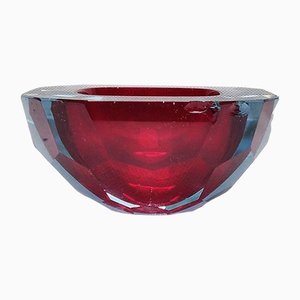 Red Glass Faceted Bowl with Diamond Cut from Mandruzzo Mandruzzato-LCV-1417228