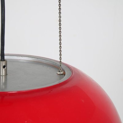 Red Glass Hanging Lamp, Italy, 1960s-DV-1077590