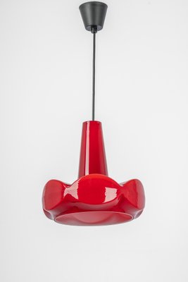 Red Glass Pendant Light attributed to Peill Putzler, Germany, 1970s-UGR-1446850