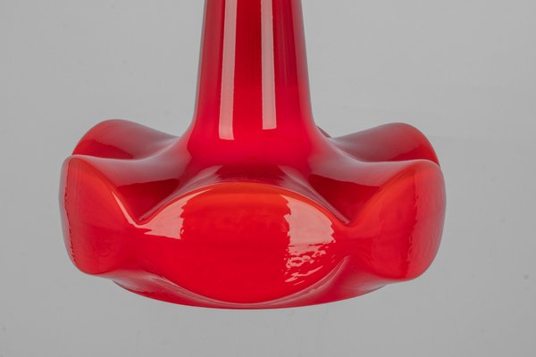 Red Glass Pendant Light attributed to Peill Putzler, Germany, 1970s-UGR-1446850