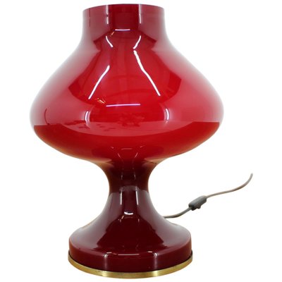 Red Glass Table Lamp by Stefan Tabery, 1960s-TZ-687089