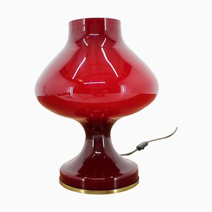 Red Glass Table Lamp by Stefan Tabery, 1960s-TZ-687089