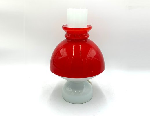 Red Glass Table Lamp, Czech Republic, 1960s-BXB-1118498