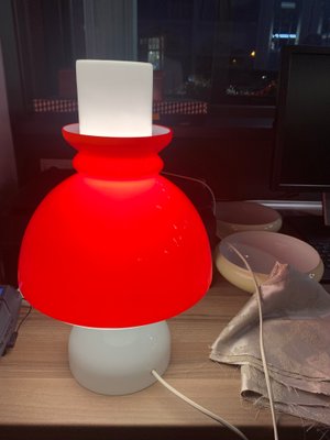 Red Glass Table Lamp, Czech Republic, 1960s-BXB-1118498