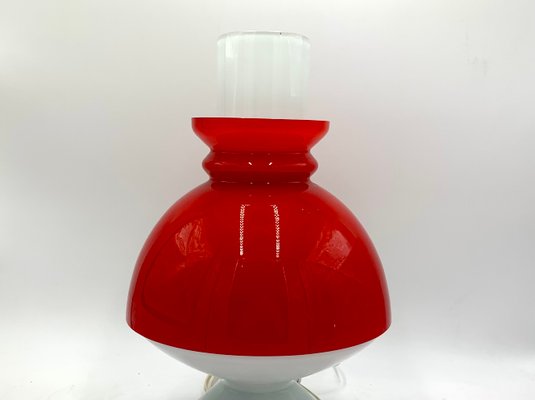 Red Glass Table Lamp, Czech Republic, 1960s-BXB-1118498