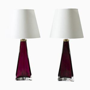 Red Glass Table Lamps by Carl Fagerlund for Orrefors, 1960s, Set of 2-NL-800639