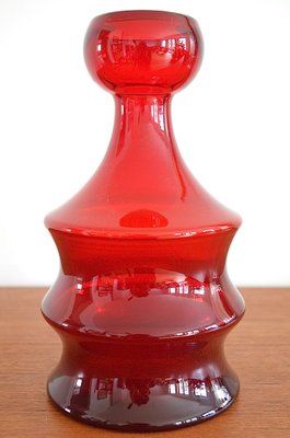 Red Glass Vase by Cari Zalloni for WMF, 1960s-OV-827954