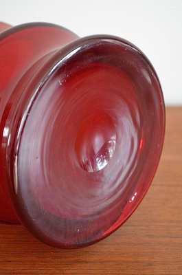 Red Glass Vase by Cari Zalloni for WMF, 1960s-OV-827954