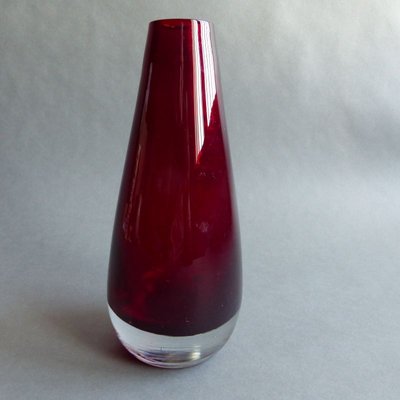 Red Glass Vase from Reijmyre, Sweden, 1950s-WK-748690