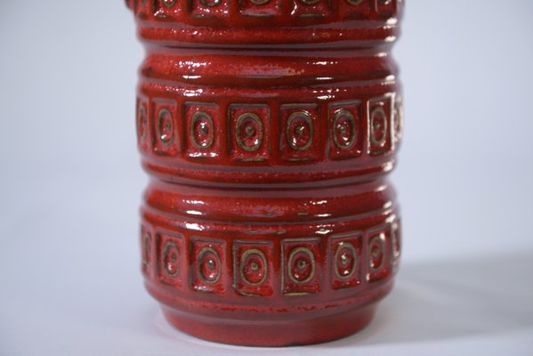 Red Glazed Ceramic Vase, 1960s-NEN-2021776