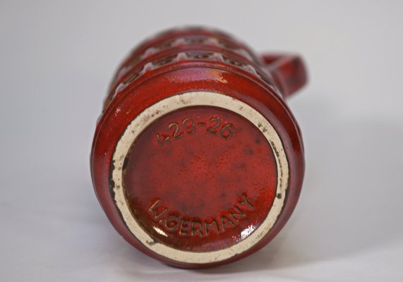 Red Glazed Ceramic Vase, 1960s-NEN-2021776