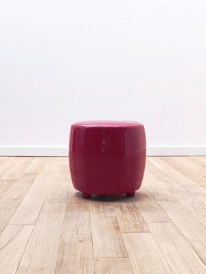 Red Glossy Poufs, Set of 5-NMC-1355016