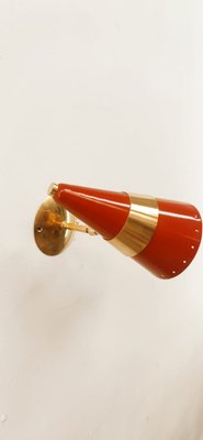 Red & Gold Adjustable Cone Sconce-QLH-1326283