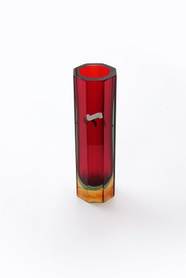 Red, Green and Blue Yellow Murano 8-Sided Block Vase by Flavio Poli, 1960-EZZ-1748819