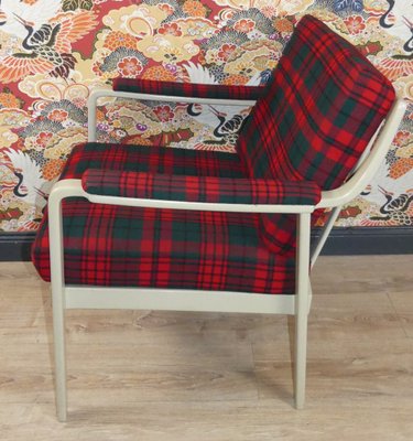 Red & Green Checkered Easy Chair, 1960s-AFE-1160421