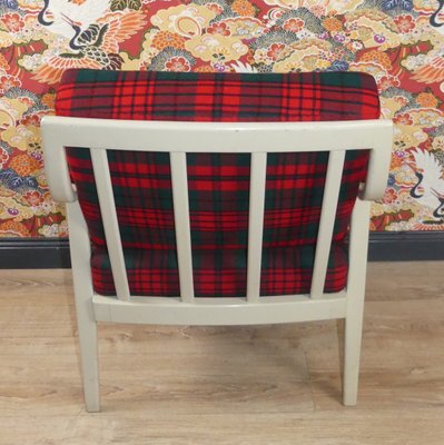 Red & Green Checkered Easy Chair, 1960s-AFE-1160421