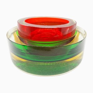 Red & Green Glass Ashtrays from Seguso, 1960s, Set of 2-OLY-1705780