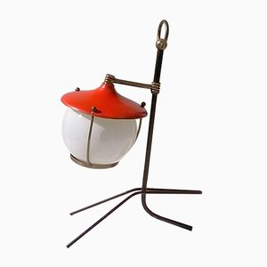 Red Italian Tripod Table Lamp, 1950s-EI-175430