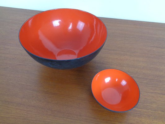 Red Krenit Bowls by Herbert Krenchel Torben Ørskov, Set of 2, 1960s-RDW-820313