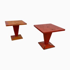 Red Kub Tables from Tolix, 1950s, Set of 2-PB-1700226