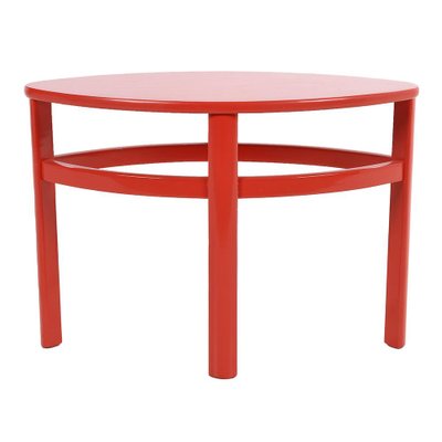 Red Lacquered Wood Low Tables-NQ-1314231