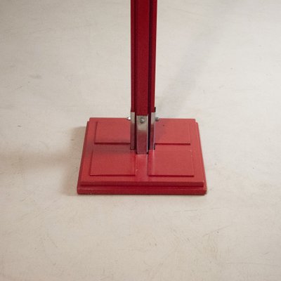 Red Lacquered Wooden Coat Stand with steel Inserts by Carlo De Carli for Fiarm, 1970s-JQO-1416922