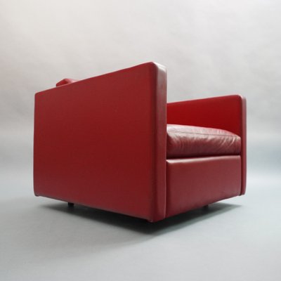 Red Leather 1051 Club Armchair by Charles Pfister from Knoll Inc. / Knoll International, 2000-RST-1371928