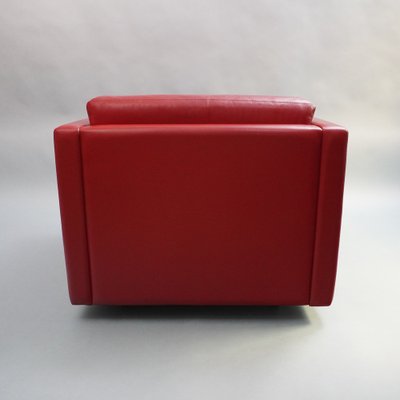 Red Leather 1051 Club Armchair by Charles Pfister from Knoll Inc. / Knoll International, 2000-RST-1371928