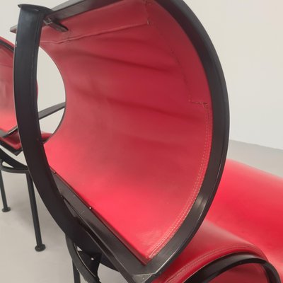 Red Leather Armchairs by Carlo Forcolini for Alias, 1986, Set of 2-PRS-1966310