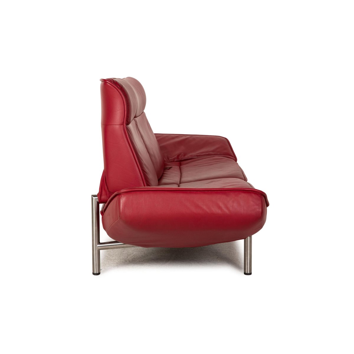 Red Leather Ds 450 Two-Seater Couch with Relax Function from de Sede