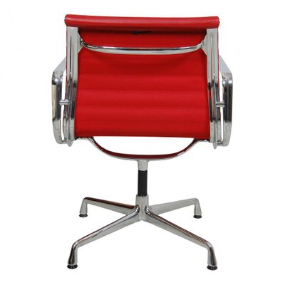 Red Leather EA-108 Chair by Charles Eames for Vitra, 2000s-MTD-1400504