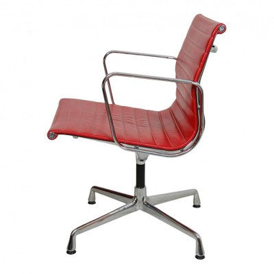 Red Leather EA-108 Chair by Charles Eames for Vitra, 2000s-MTD-1400504