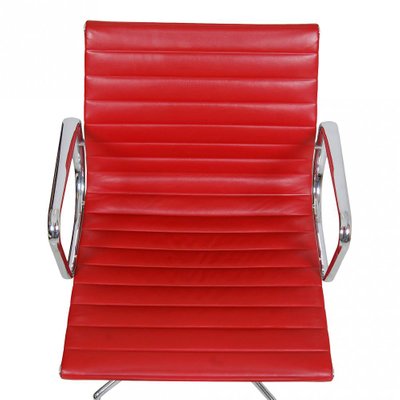 Red Leather EA-108 Chair by Charles Eames for Vitra, 2000s-MTD-1400504