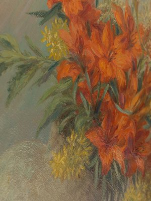 Red Lilies, 1940s, Oil on Canvas, Framed-GPP-1079994