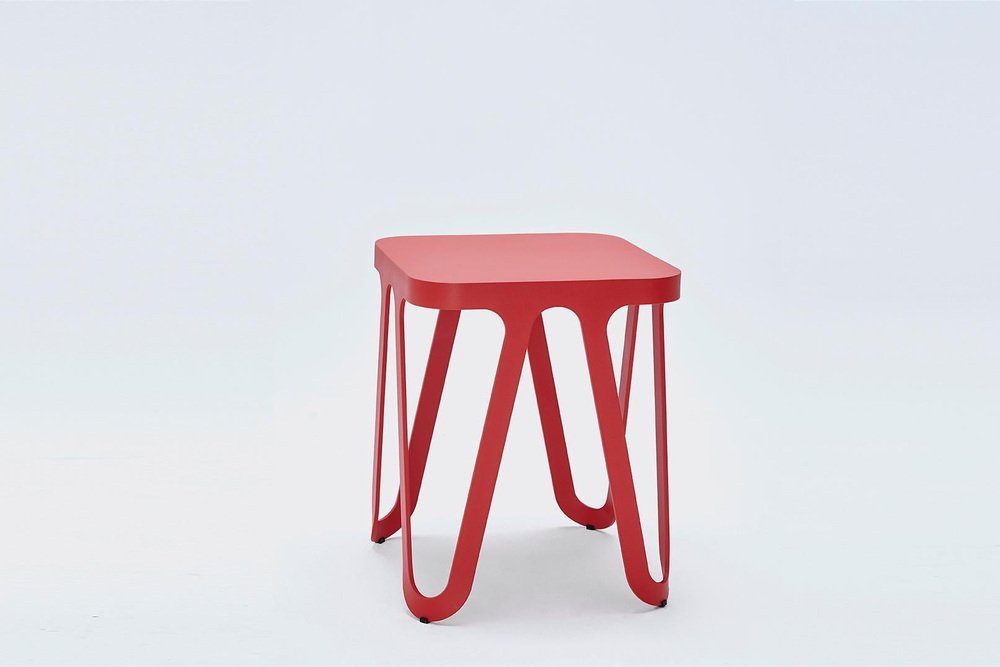 Red Loop Stool by Sebastian Scherer