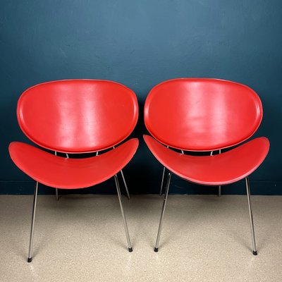 Red Lounge Chairs, Italy, 1990s, Set of 2-WQC-1362289