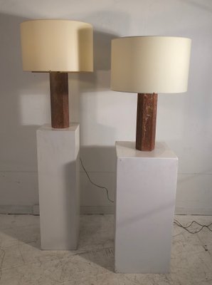 Red Marble Table Lamps from Jules Wabbes, 1960s, Set of 2-PCJ-655792